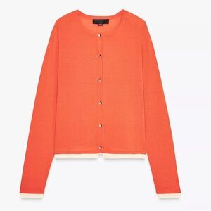 Zara Vibrant Coral Long Sleeve Top